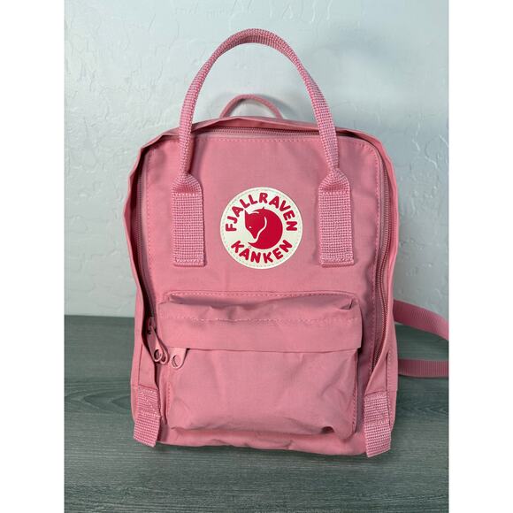 Fjallraven Backpack Kanken Mini Pink Daypack Travel Hike Distressed - Picture 1 of 8